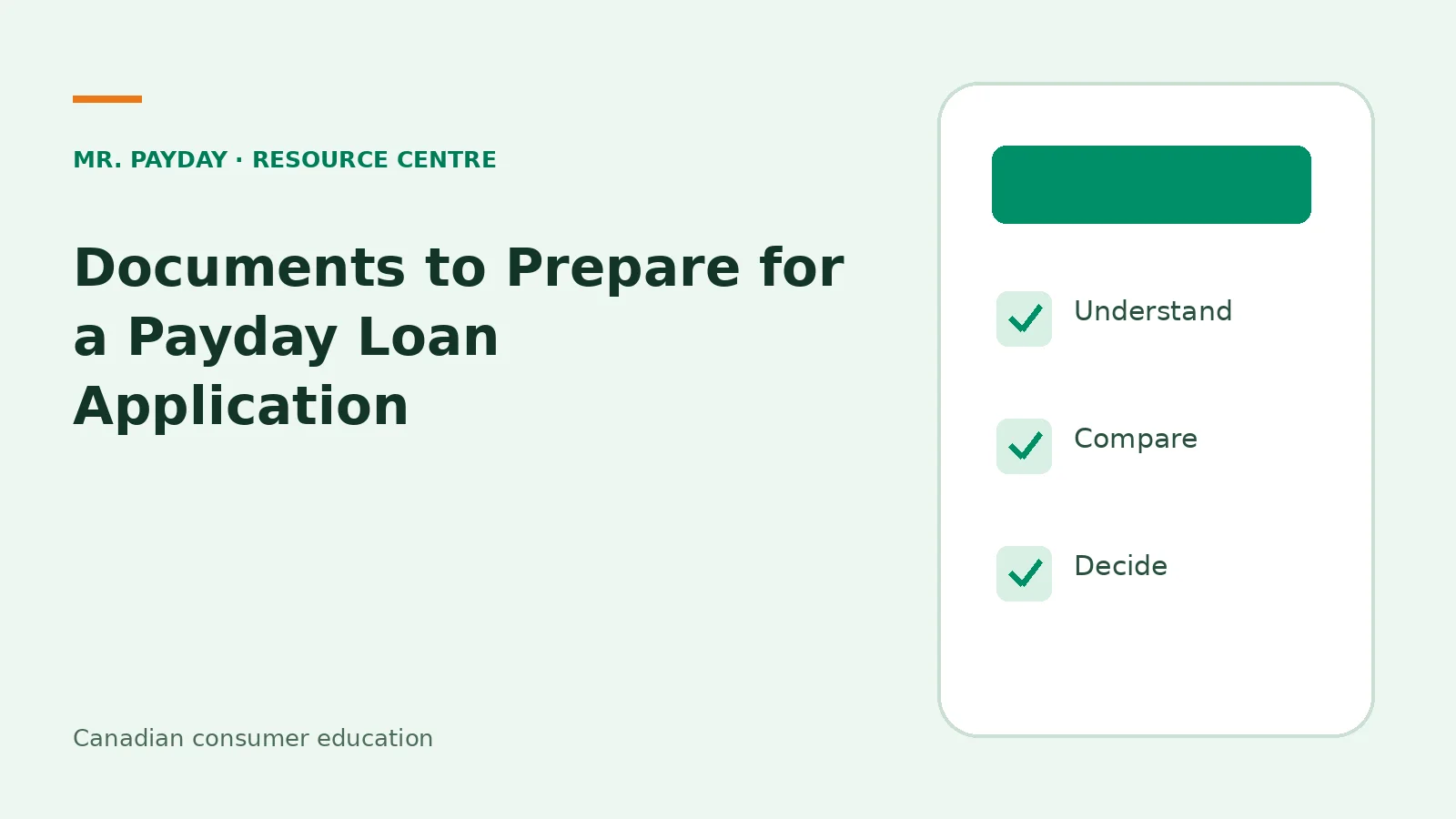 Documents to Prepare for a Payday Loan Application — educational checklist