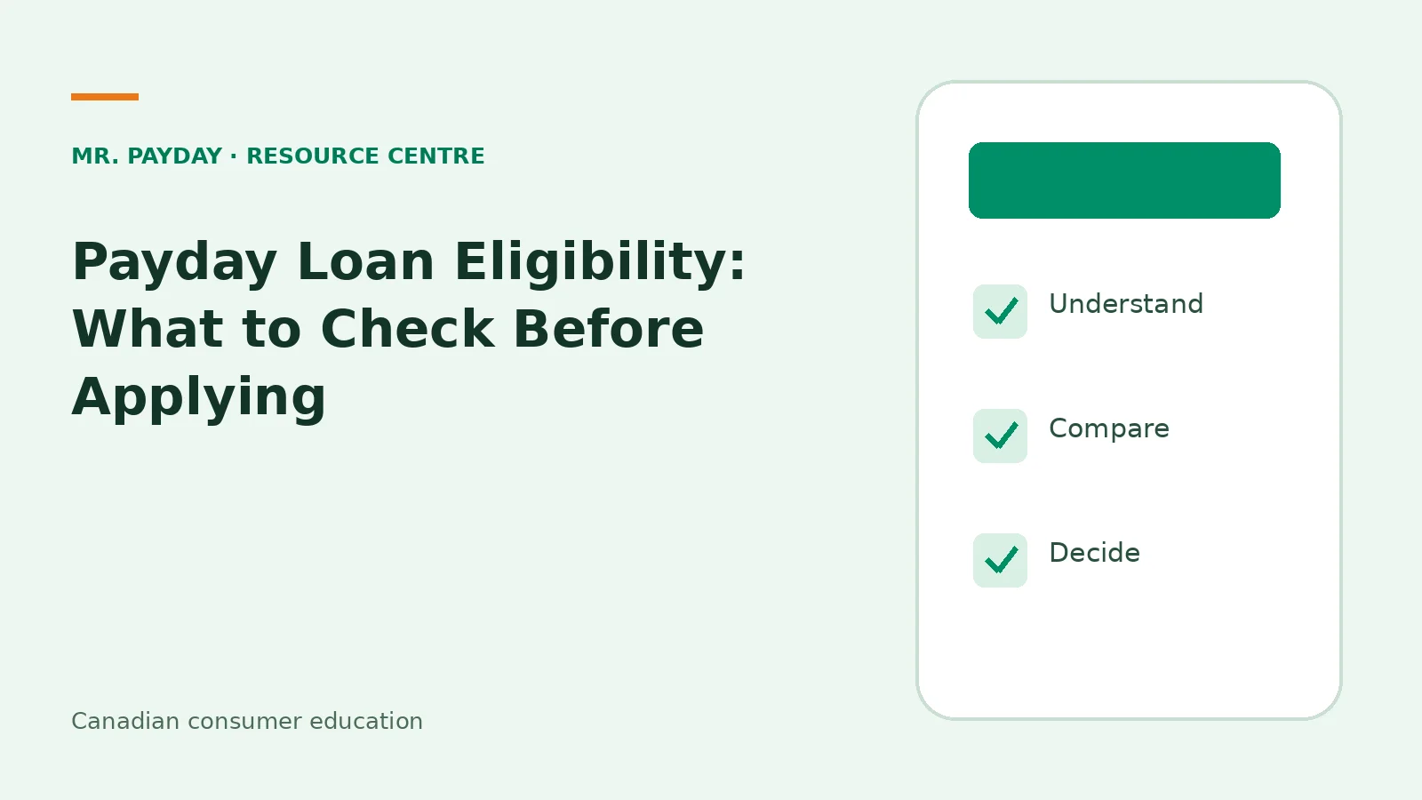 Payday Loan Eligibility: What to Check Before Applying — educational checklist