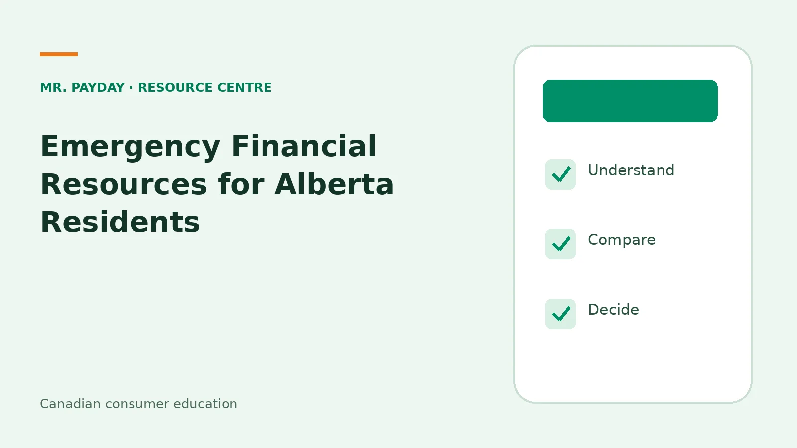 Emergency Financial Resources for Alberta Residents — topic guide