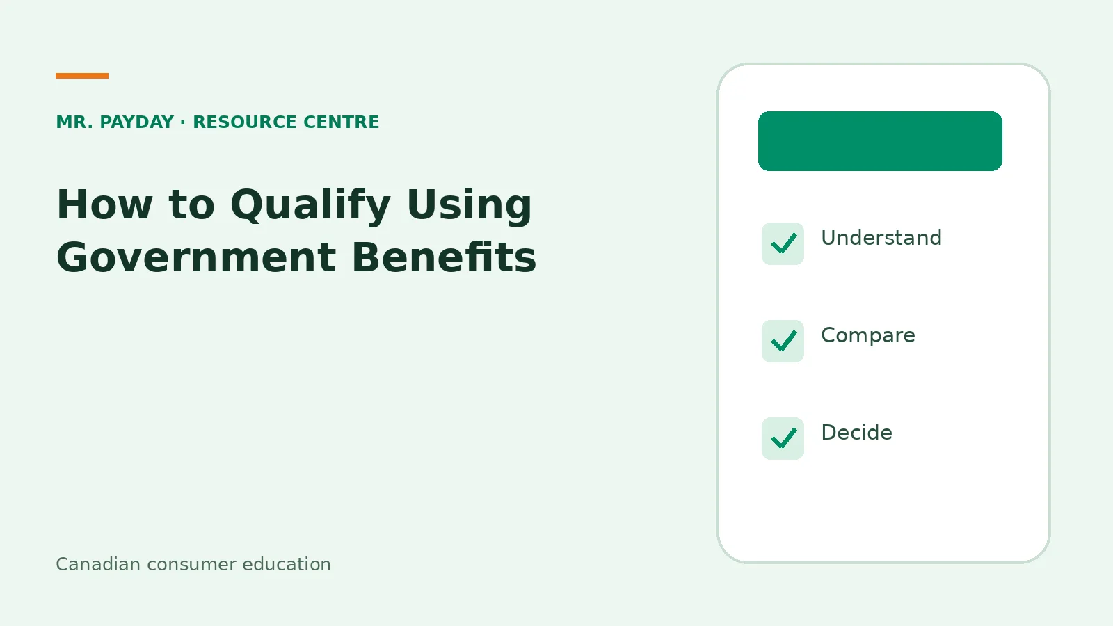 How to Qualify Using Government Benefits — topic guide