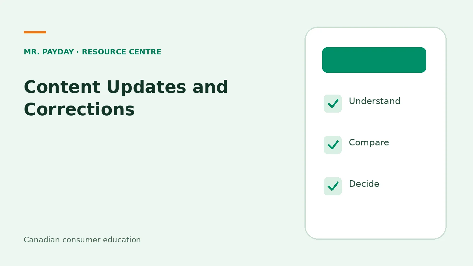 Content Updates and Corrections — educational checklist