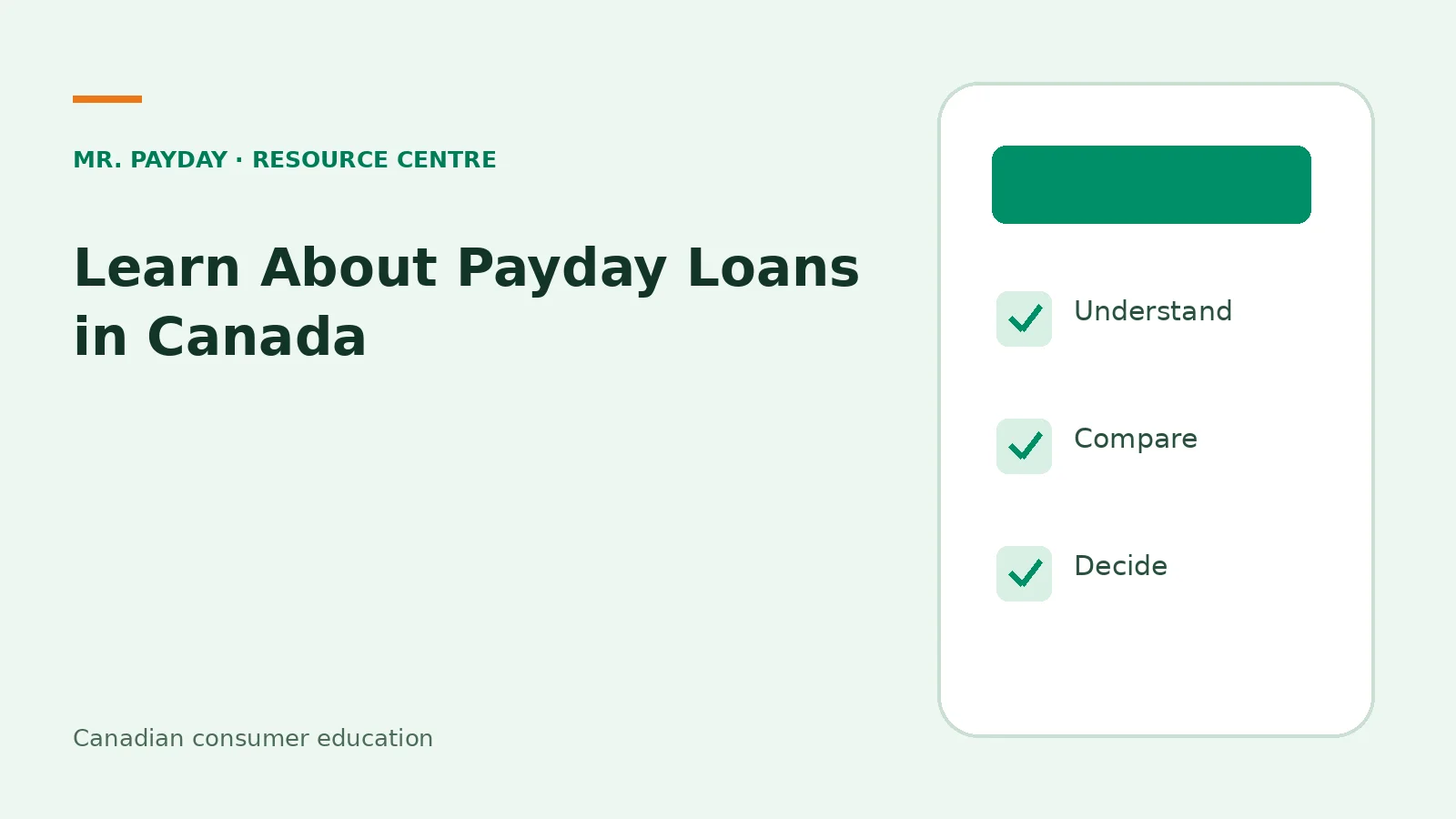 Learn About Payday Loans in Canada — educational checklist