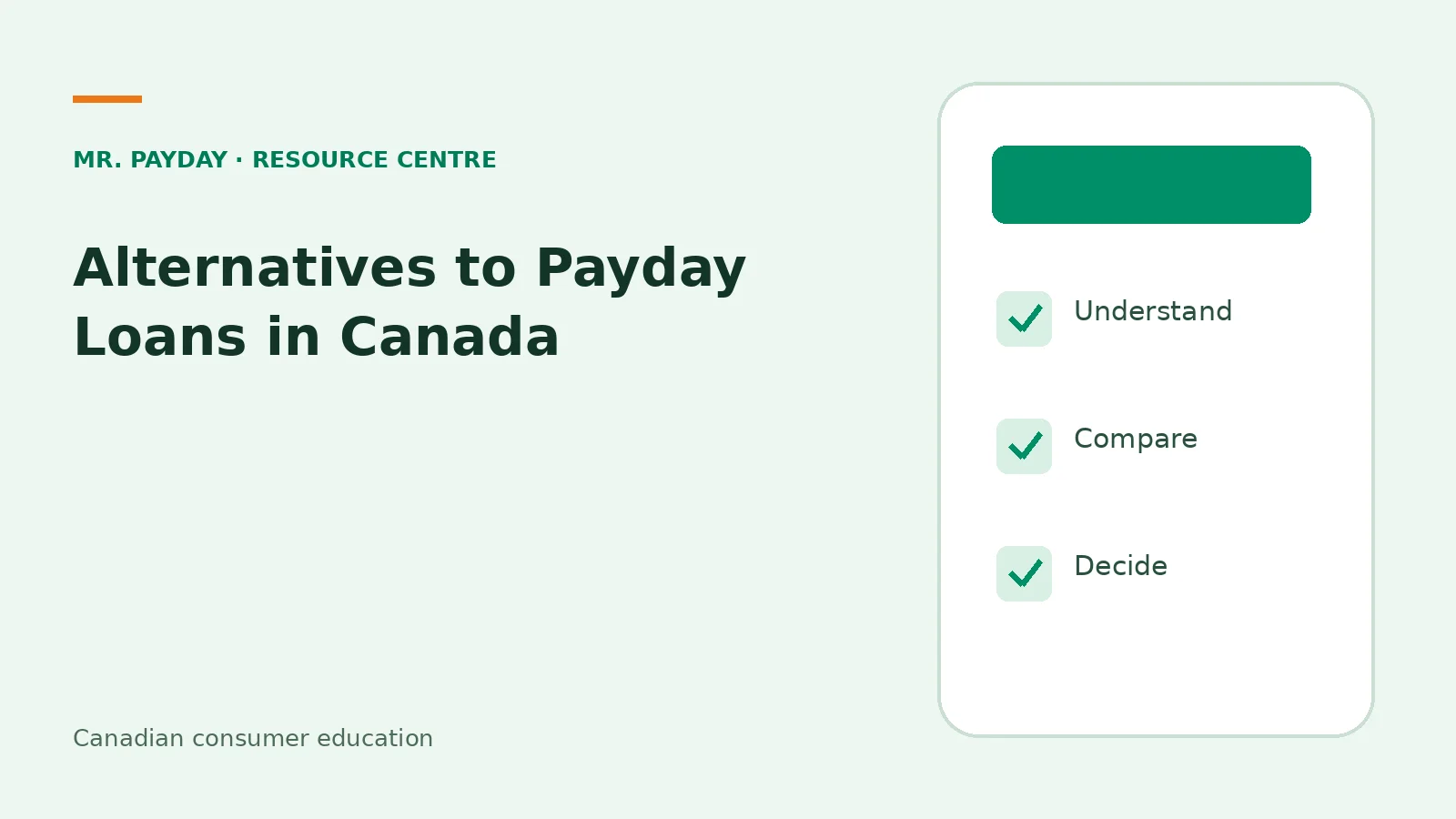 Alternatives to Payday Loans in Canada — educational checklist