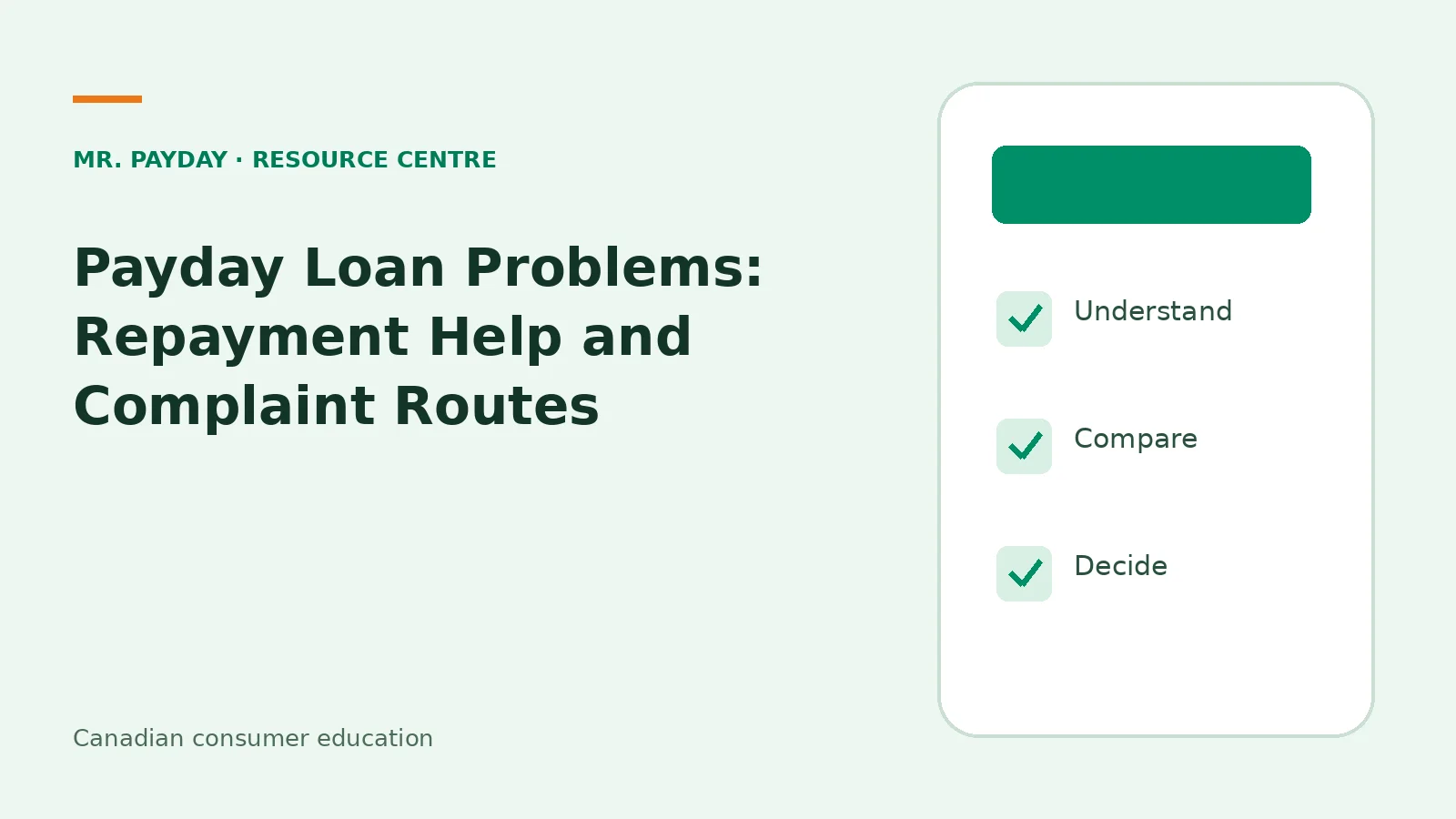 Payday Loan Problems: Repayment Help and Complaint Routes — educational checklist