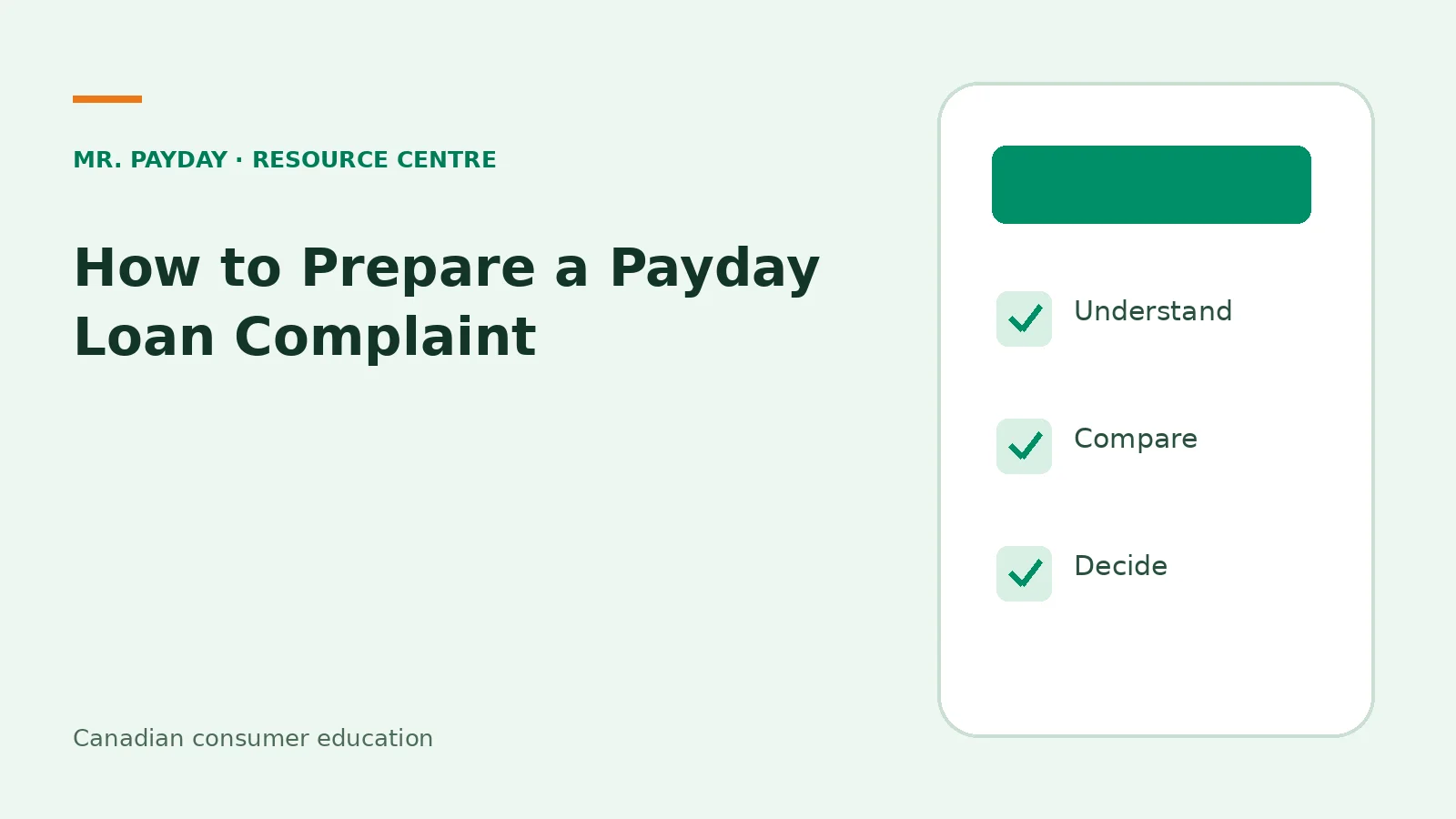 How to Prepare a Payday Loan Complaint — educational checklist