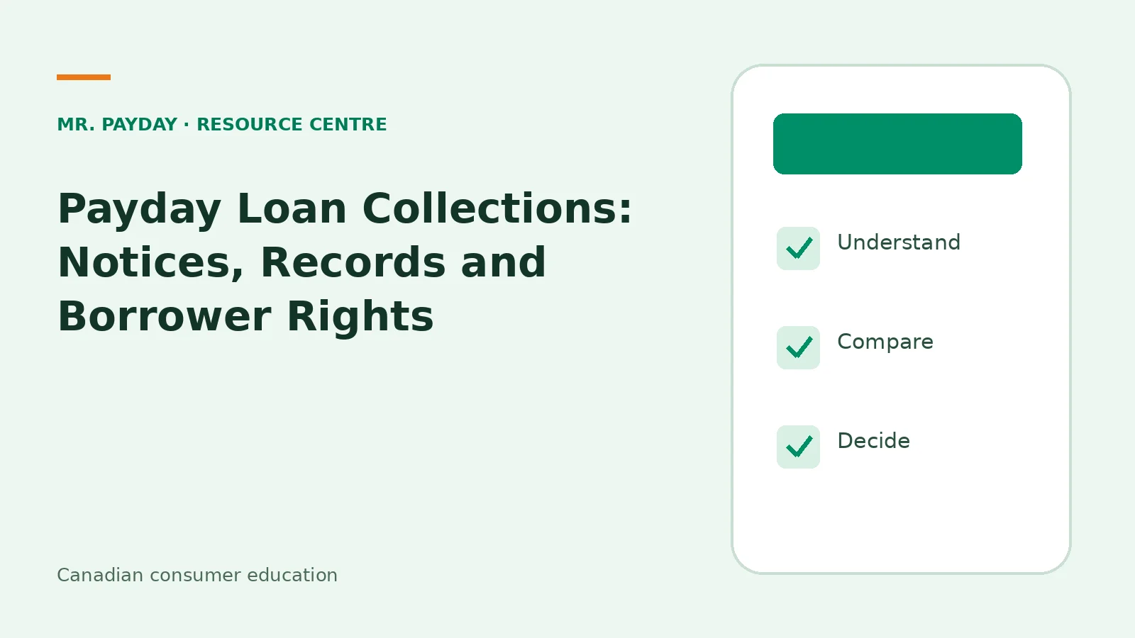 Payday Loan Collections: Notices, Records and Borrower Rights — educational checklist