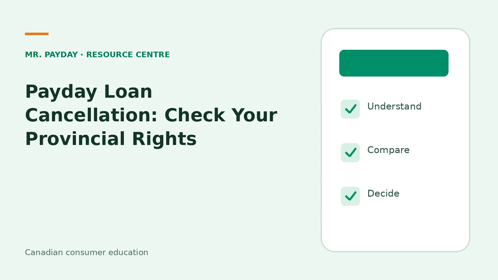 Payday Loan Cancellation: Check Your Provincial Rights — educational checklist